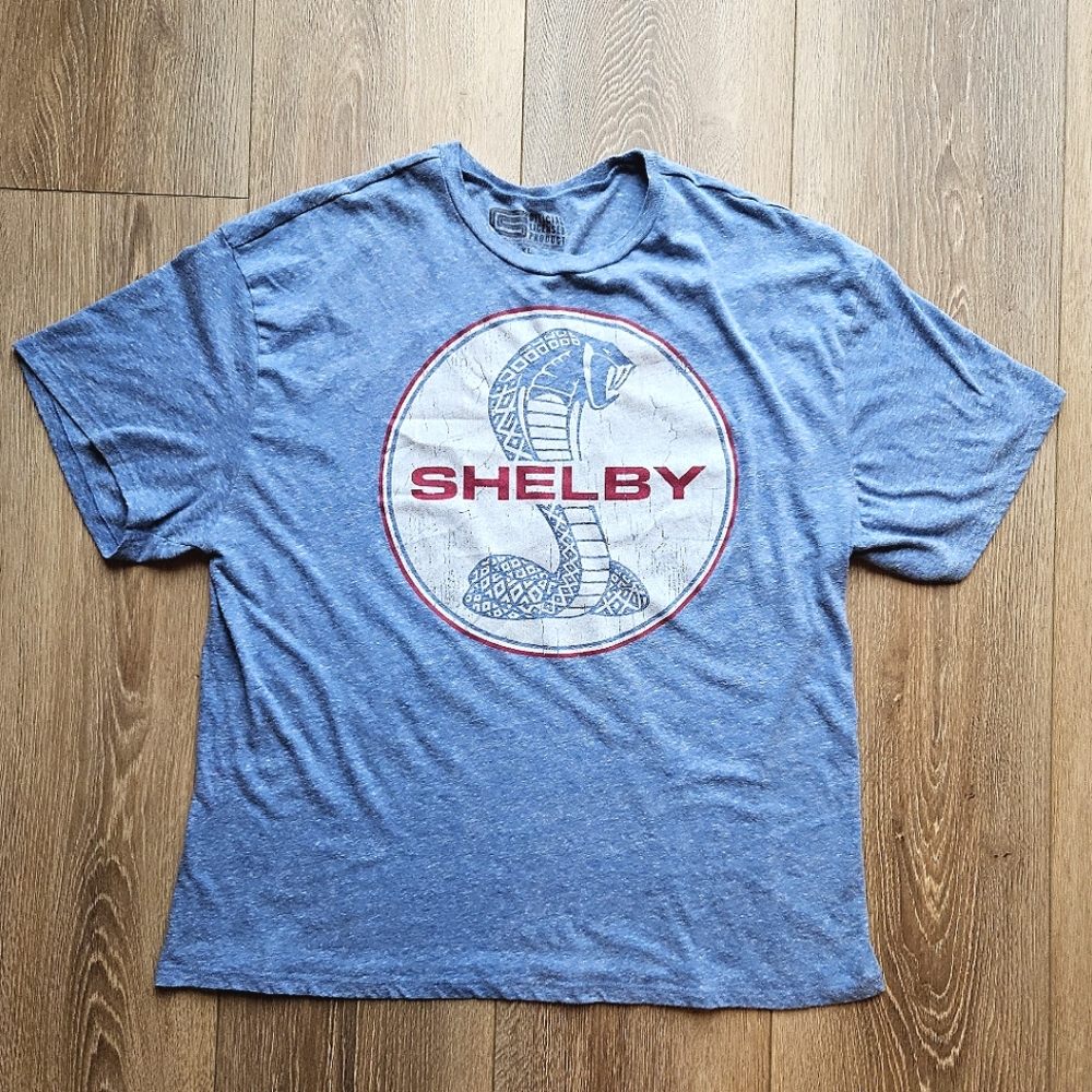 Men’s Ford Shelby Cobra Mustang Light Blue Graphic Tee Short Sleeve Size | XL